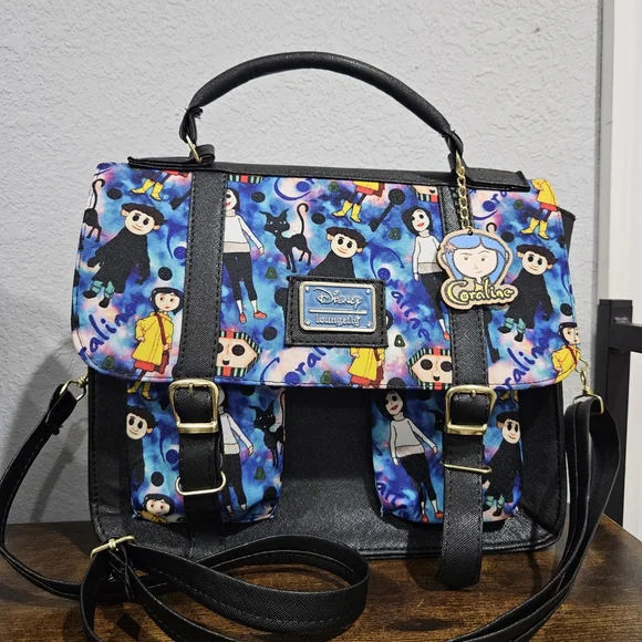 Loungefly Coraline Black and Blue Satchel - Picture 1 of 3
